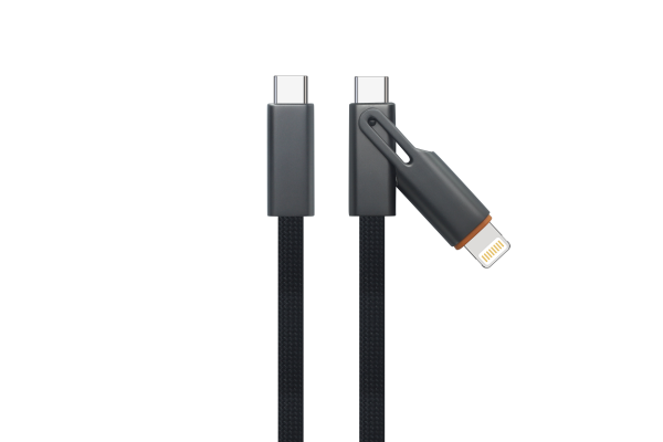 CB03-CC60W 2in-1 USB-C to USB-C+Lightning Cable