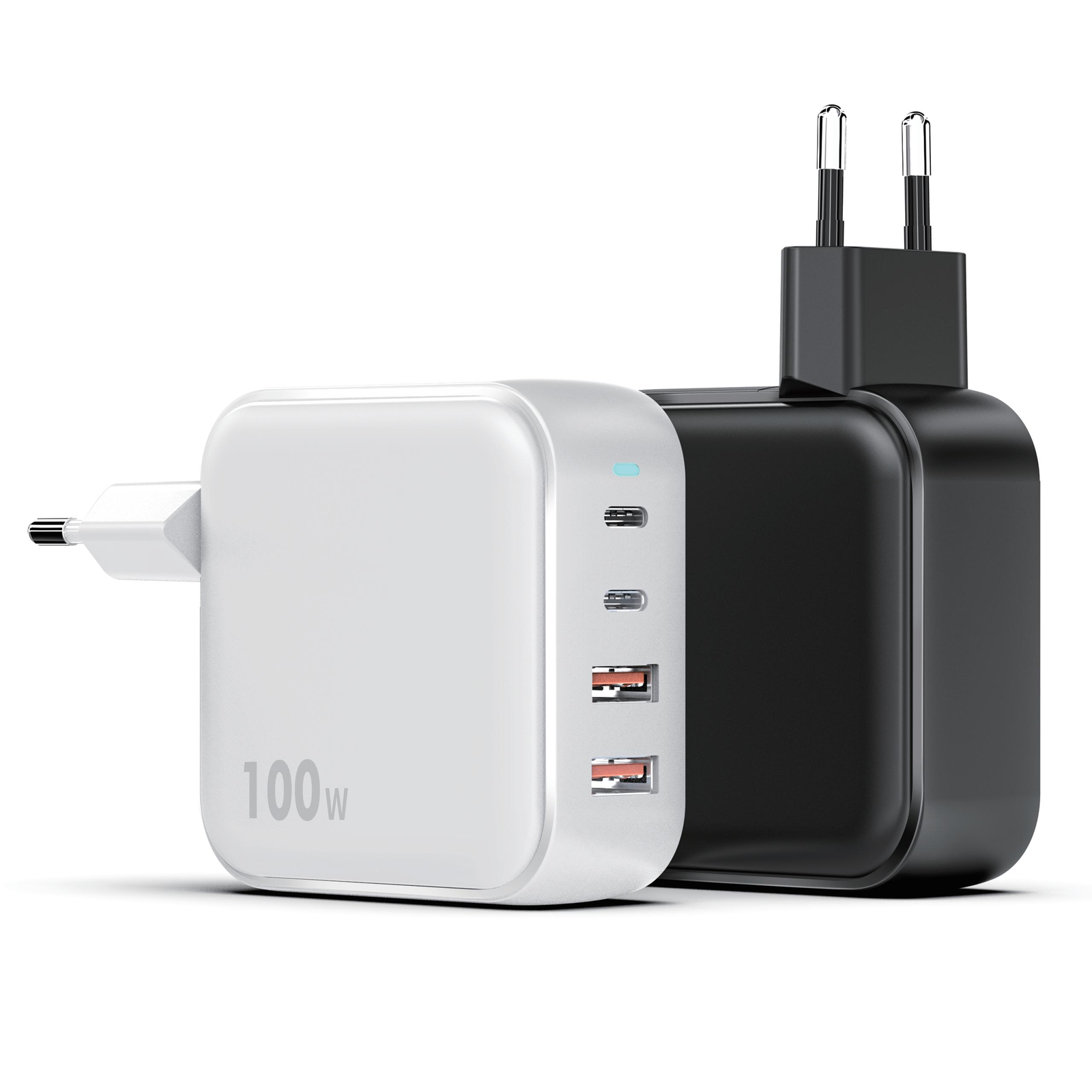 100W GaN Wall Charger Dual USB-C to Dual USB-A