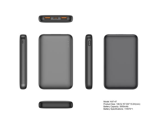 K47-47 power bank technical multi-view
